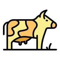 Farm cow icon vector flat