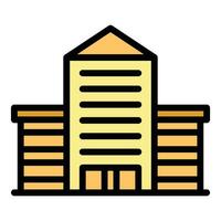 Business building icon vector flat