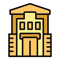 Slovak wood house icon vector flat