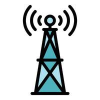 Tv radio tower icon vector flat