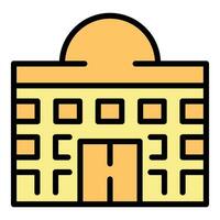 City building icon vector flat