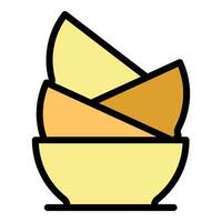 Bowl stack icon vector flat