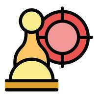 Chess target icon vector flat