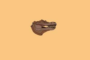 creative and unique design of crocodile face vector illustration.