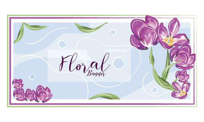 Isolated watercolored floral banner with text Vector illustration