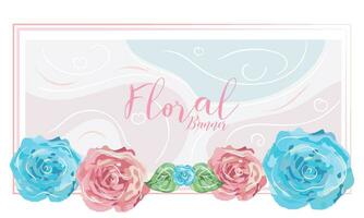 Isolated watercolored floral banner with text Vector illustration