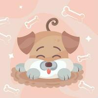 Ilustración de vector de personaje de dibujos animados de perro fox terrier lindo aislado