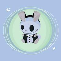 Isolated cute rabbit on an undead costume Vector illustration