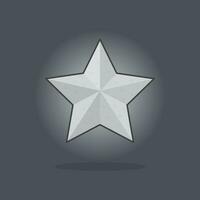 Shiny Star Cartoon Vector Illustration. Star Flat Icon Outline