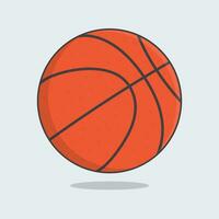 Basketball Ball Cartoon Vector Illustration. Basketball Logo Flat Icon Outline