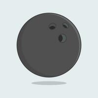 Bowling Ball Cartoon Vector Illustration. Bowling Flat Icon Outline