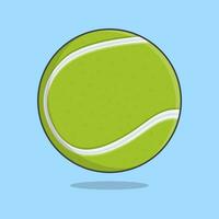 Tennis Ball Cartoon Vector Illustration. Tennis Flat Icon Outline