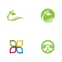 Logos of green Tree leaf ecology vector