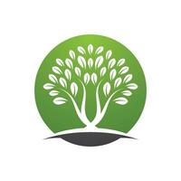 Logos of green Tree leaf ecology vector