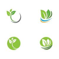 Logos of green Tree leaf ecology vector