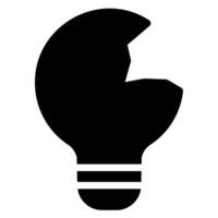 light bulb glyph icon vector