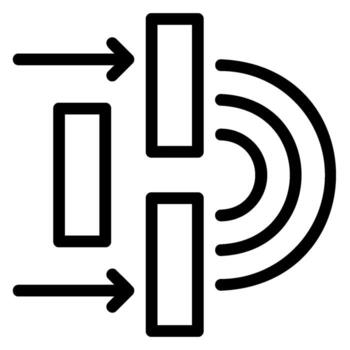 difracción línea icono vector