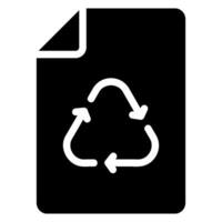 reciclado papel glifo icono vector