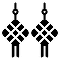 ketupat glyph icon vector