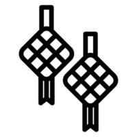 ketupat line icon vector