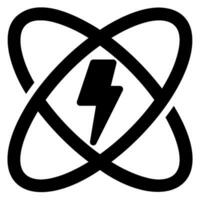 icono de glifo de energía nuclear vector