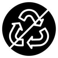 non recyclable glyph icon vector