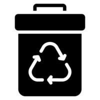 recycle bin glyph icon vector