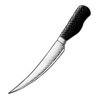 Knife Icon or Illustration in Engraving Style vector