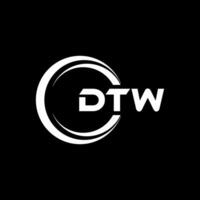 dtw logo diseño, inspiración para un único identidad. moderno elegancia y creativo diseño. filigrana tu éxito con el sorprendentes esta logo. vector