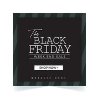 Black Friday Week End Sale Offer Banner Poster Design Template vector