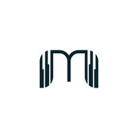 Letter M logo design element vector with creative simple idea