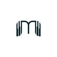 Letter M logo design element vector with creative simple idea