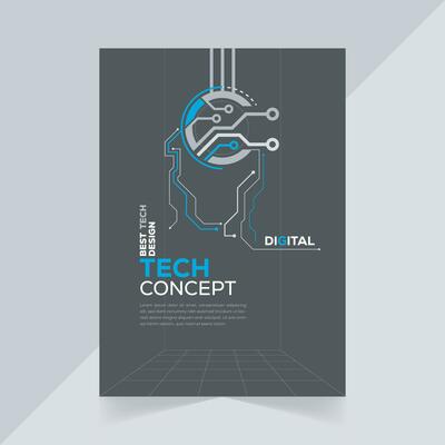 Best Tech Concept Flyer Design Template in Black Background