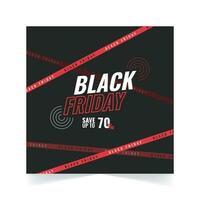 negro viernes rebaja bandera póster arriba a 70 por ciento apagado, negro antecedentes póster vector