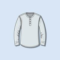 henley shirt vector clip art illustration