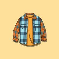 flannel shirt vector clip art illustration