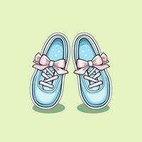 ballet flats sticker. kawaii vector illustration