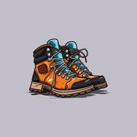 hiking boots vector clip art illustration
