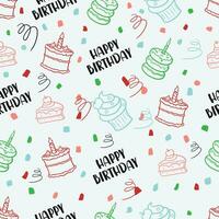 Hand drawn vector of a birthday seamless pattern