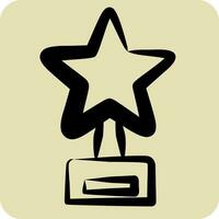 Icon Trophy 1. related to Award symbol. hand drawn style. simple design editable. simple illustration vector