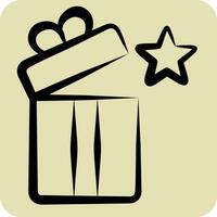 Icon Gift. related to Award symbol. hand drawn style. simple design editable. simple illustration vector