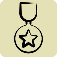 Icon Badge 1. related to Award symbol. hand drawn style. simple design editable. simple illustration vector