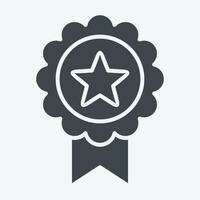 Icon Badge 2. related to Award symbol. glyph style. simple design editable. simple illustration vector