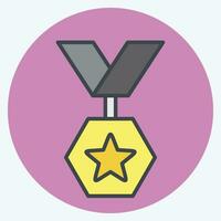 Icon Badge 3. related to Award symbol. color mate style. simple design editable. simple illustration vector