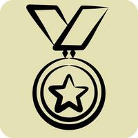 Icon Medal. related to Award symbol. hand drawn style. simple design editable. simple illustration vector