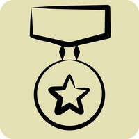 Icon Badge 4. related to Award symbol. hand drawn style. simple design editable. simple illustration vector