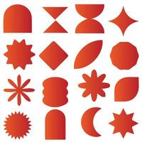 Brutalism shapes, minimalist geometric elements, abstract bauhaus forms. Simple star and flower shape, basic form, trendy modern graphic element vector set