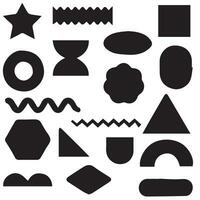 Brutalism shapes, minimalist geometric elements, abstract bauhaus forms. Simple star and flower shape, basic form, trendy modern graphic element vector set