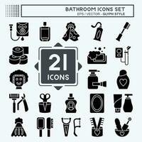 Icon Set Bathroom. related to Clinic symbol. glyph style. simple design editable. simple illustration vector