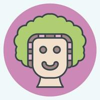 Icon Shower Cap. related to Bathroom symbol. color mate style. simple design editable. simple illustration vector